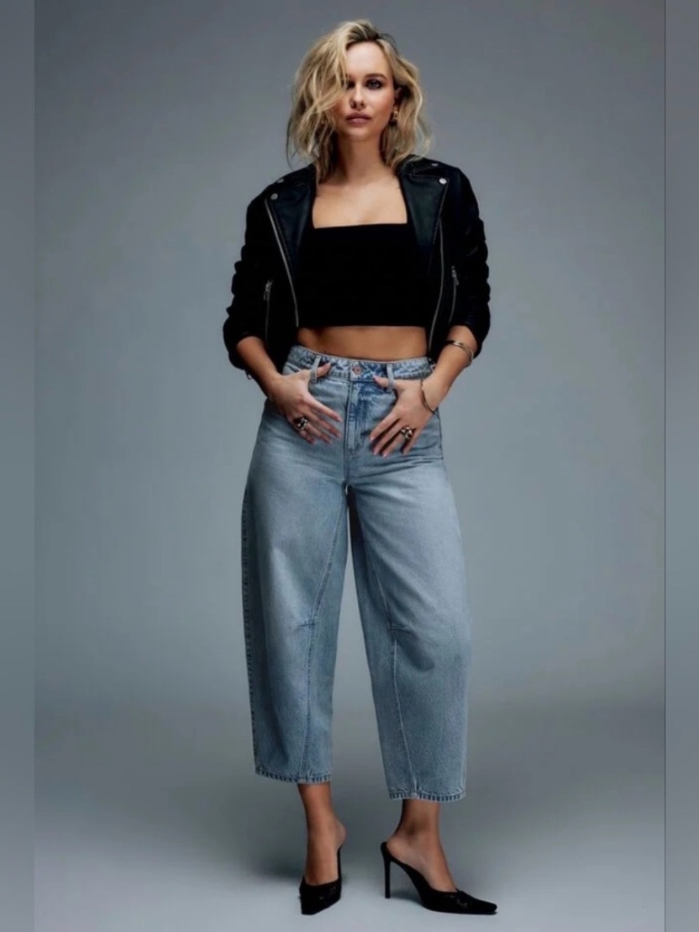 Dynamite Light Blue High-Rise Balloon Jeans